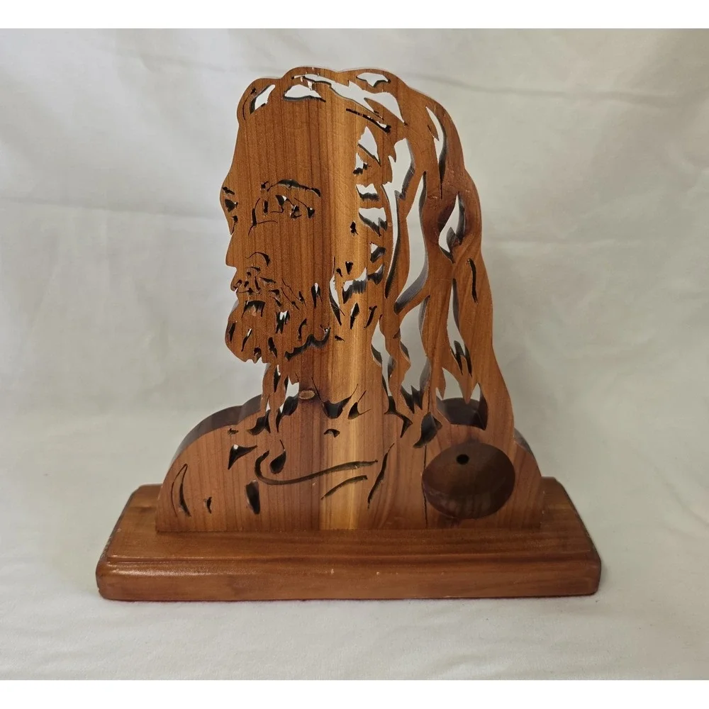 Jesus Clock Laser Cut Out‎ Wood 8.75 Tall